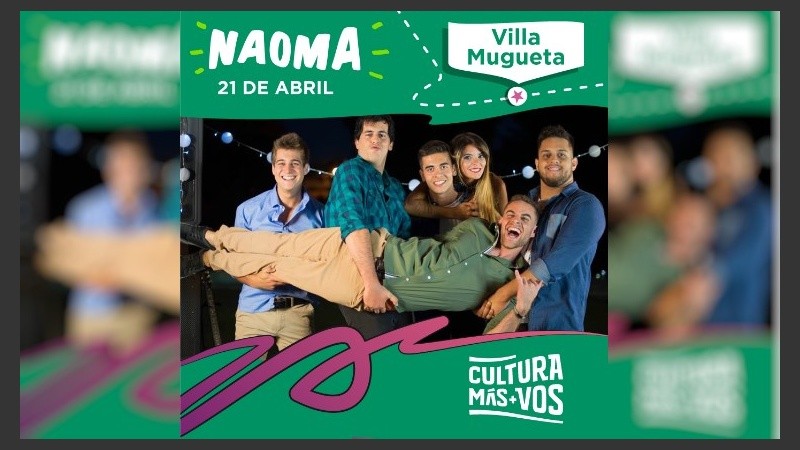 Por primera vez, Naoma tocará en Cultura Más Vos.