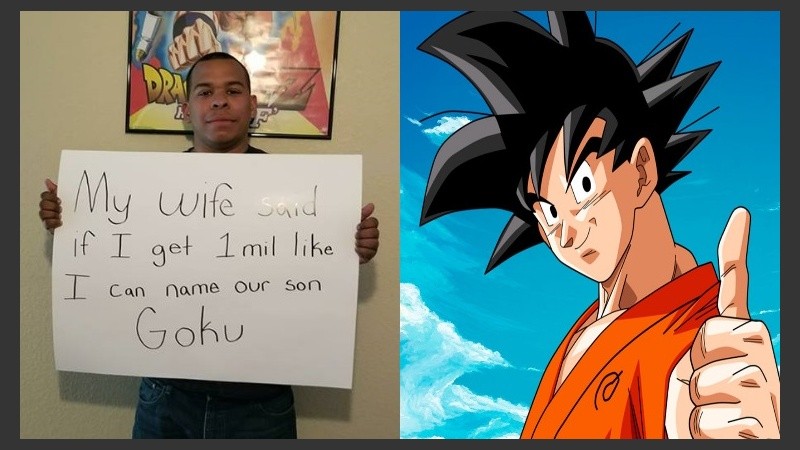 El hombre ganó la apuesta y su hijo se llamará Goku.