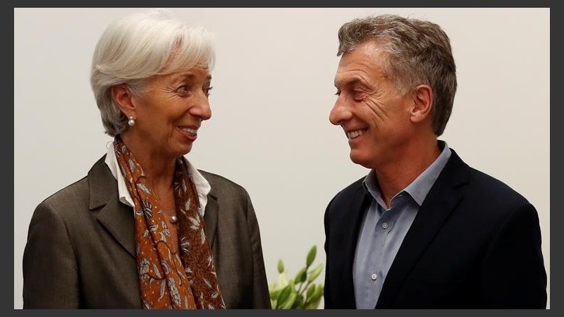 La titular del FMI junto al presidente.