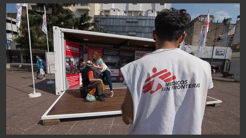La muestra interactiva de Médicos sin Fronteras en plaza Montenegro estará hasta este viernes.