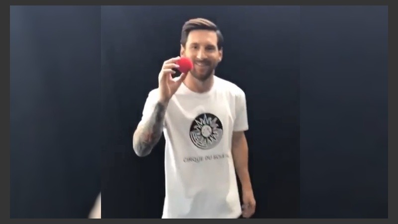Una imagen de Messi en el divertido video que grabó. 