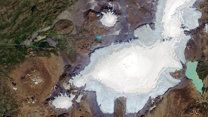 Imágenes satelitales del glaciar que desapareció en Islandia. 