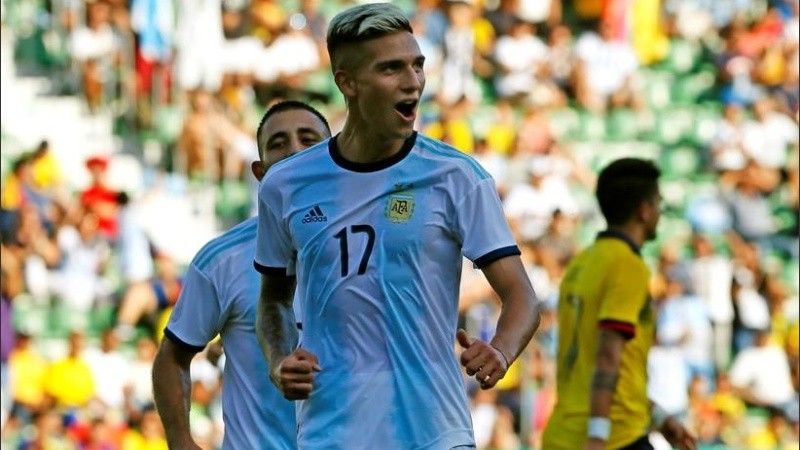 Argentina festejó el triunfo ante Ecuador.