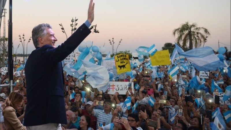Macri durante uno de sus actos de campaña.