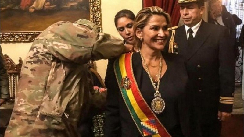 La autoproclamada presidente de Bolivia, Jeanine Áñez.