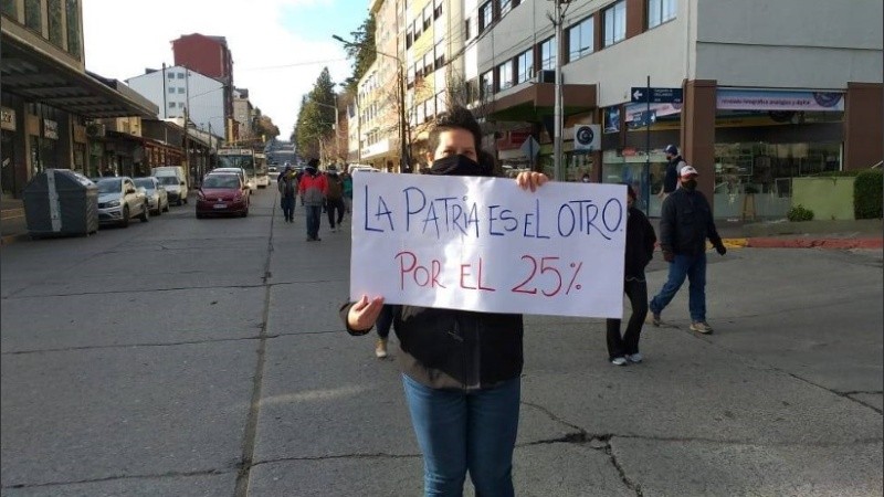 Protesta de gastronómicos en Bariloche.