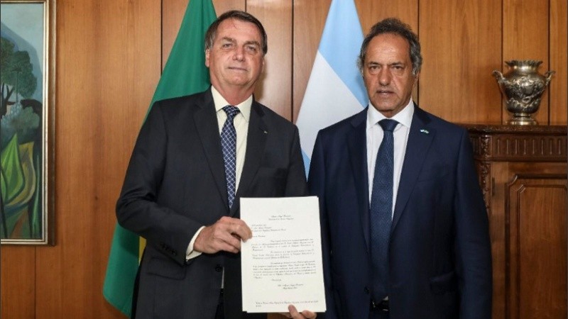 Scioli presentó formalmente sus cartas credenciales en el Palacio del Planalto.
