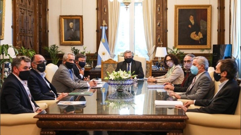 El presidente encabezó la reunión con dirigentes agrarios.