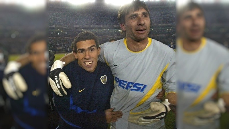 Abbondanzieri y Tevez festejaron varios títulos juntos en Boca. 