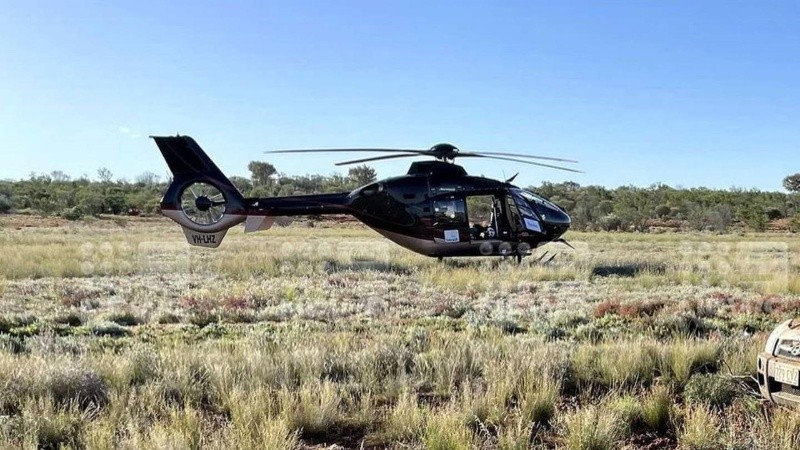 El helicóptero con el que encontraron a la familia desaparecida.