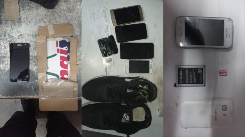 Algunas imágenes de los teléfonos secuestrados en los controles a los visitantes en la cárcel de Piñero.