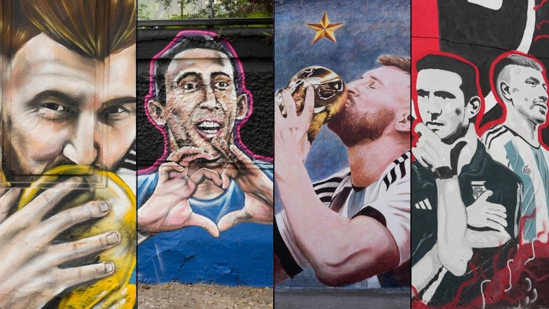 Una recorrida por los distintos murales de los campeones del mundo en Rosario. 
