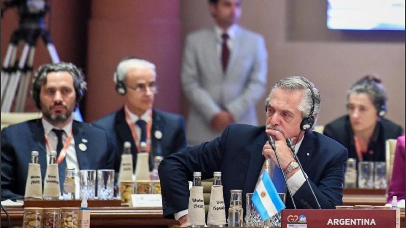 Antes de exponer en la cumbre del G20, Fernández se reunió con la titular del FMI.