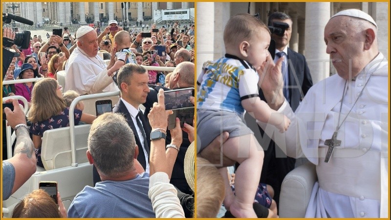 La imagen del gran momento de la familia santafesina cuando el Papa detuvo el Papa Móvil para acercarse a Dante