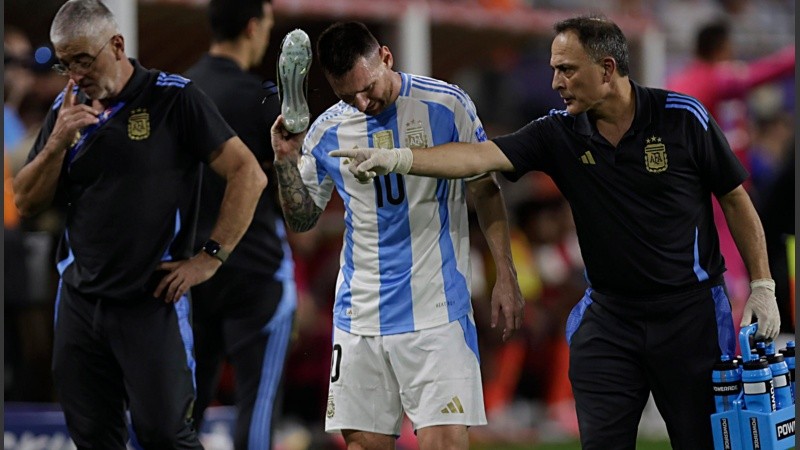 Messi cuando dejó la cancha.