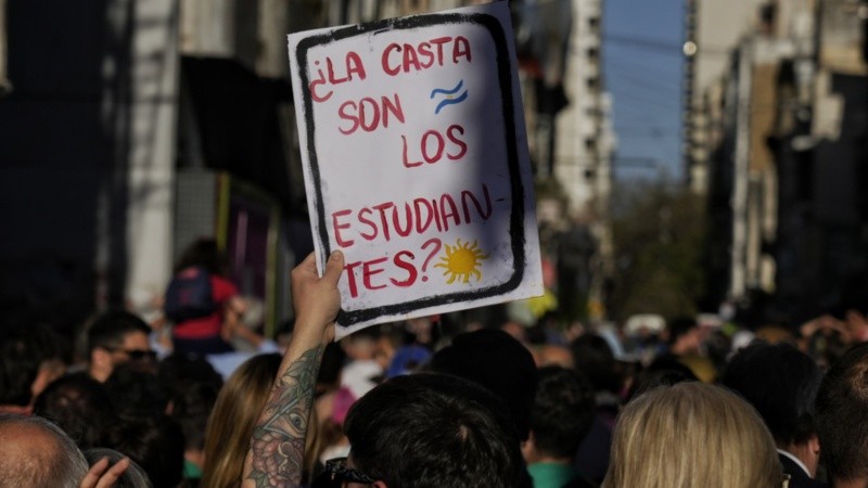 La marcha por el centro de Rosario con carteles y consignas.