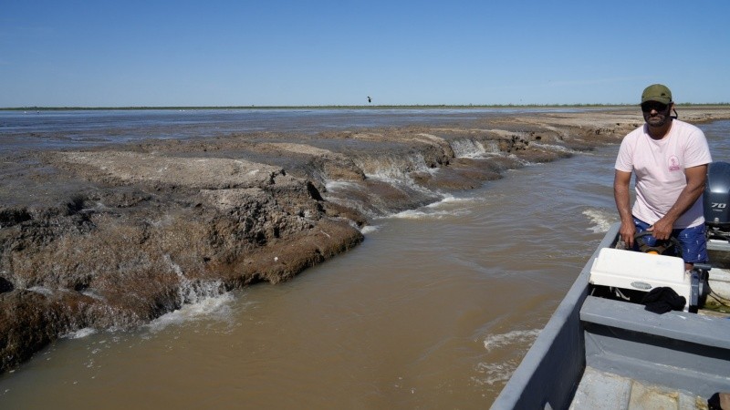 A la Laguna Grande no se puede acceder por la sequía.