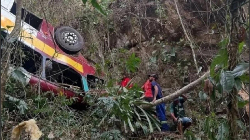 La Policía del estado de Alagoas destinó helicópteros para rescatar a las víctimas, ya que, debido a que vehículo cayó en una región selvática de difícil acceso terrestre. 