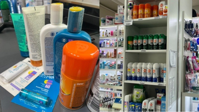 Los productos del verano más demandados en las farmacias rosarinas.